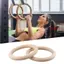 DARON 2 Chiếc Nhẫn Treo Tập Gym, Vòng Tập Thể Dục Hạng Nặng Đa Kích Thước, Tập Thể Dục Gỗ Chắc Chắn Bền Chắc Chắn Kéo Lên Nhẫn Tập Luyện Calisthenics