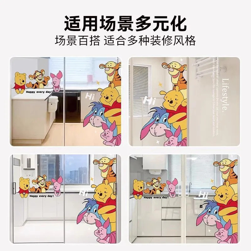 Hoạt Hình Dễ Thương Trầy Xước Phòng Tắm Vệ Sinh Winnie the Pooh Chống Va Chạm Sáng Tạo Trang Trí Dán Cửa Nhà Bếp Tủ Lạnh