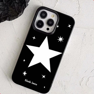 Ốp Mềm Bảo Vệ Ngôi Sao Trắng Sáng Tạo Đơn Giản Tương Thích Cho IPhone 11 16 17 15 13 14 12 Pro Max Air 17 13 16 15 Pro