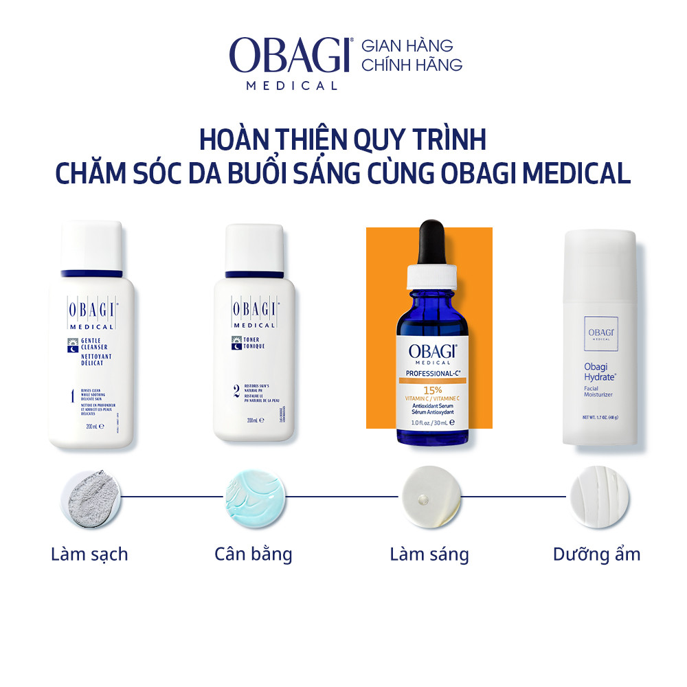 [VOUCHER SVIP 20%] Serum Vitamin C 15% Dưỡng Sáng Da & Chống Oxy Hóa Obagi Professional-C 30ml
