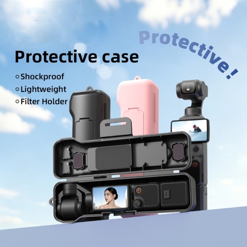 Char Vỏ cứng bảo vệ cho máy ảnh Pocket 4 3 có khe lưu trữ phụ kiện