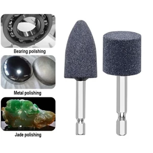 Bộ đầu mài Corundum màu nâu Hex Shank mới Mũi khoan 6.3mm để loại bỏ rỉ sét kim loại Đánh bóng gỗ 2 hình dạng