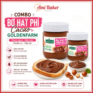 Bơ Hạt Phỉ Cacao Golden Farm Lọ 170g & 340g Kết Cấu Mịn Dễ Dàng Sử Dụng