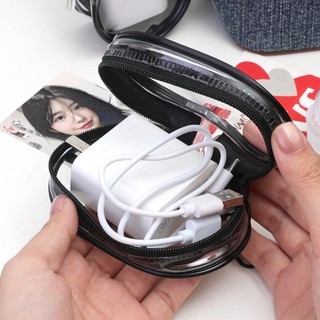 1 / 2 / 4 Túi đựng cáp di động có vòng móc khóa - Dụng cụ sắp xếp du lịch trong suốt Mini cho tai nghe & bộ sạc