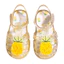 2025 Hoạt Hình Dễ Thương Công Chúa Pha Lê Con Gái Giữa Lớn Trẻ Em Sandal Thạch Flat Baotou Giày La Mã