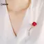 KUZHEN Kim Cương Giả Hoa Hồng Đỏ Thổ Cẩm Dành Cho Nữ Hoa Thanh Lịch Bó Hoa Ve Áo Chân Tiệc Cưới Huy Hiệu Trang Sức Quà Tặng HOT
