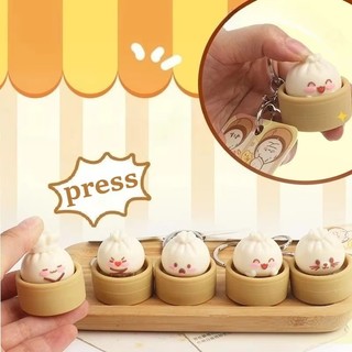 BaoZi Clicker Fidget Móc Khóa Giải Nén Đồ Chơi Nút Giảm Căng Thẳng Quà Tặng Cho Người Lớn Trẻ Em Bé Trai Bé Gái Mới Lạ Tiện Ích