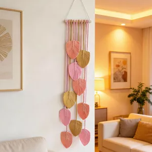 Chín Tím Phong Thủy Mặt Dây Chuyền Dệt Tấm Thảm Lá Treo Phòng Khách Phòng Ngủ Quà Tặng Đẹp Phiên Bản Dọc Phòng Mori Phong Cách B & B 5.