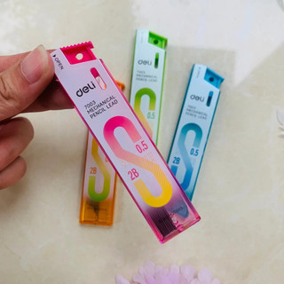Combo 5 Ống Ruột Chì Kim Deli 0.5mm/0.7mm 2B E7003/E7004 – Nét Viết Đậm, Mượt, Khó Gãy