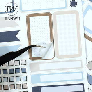 JIANWU Vintage Đọc Sách Biên Giới Nhãn Hoa Phong Cảnh Chất Liệu Cắt Kéo Thêu Sticker Sách Sáng Tạo Tạp Chí tationery