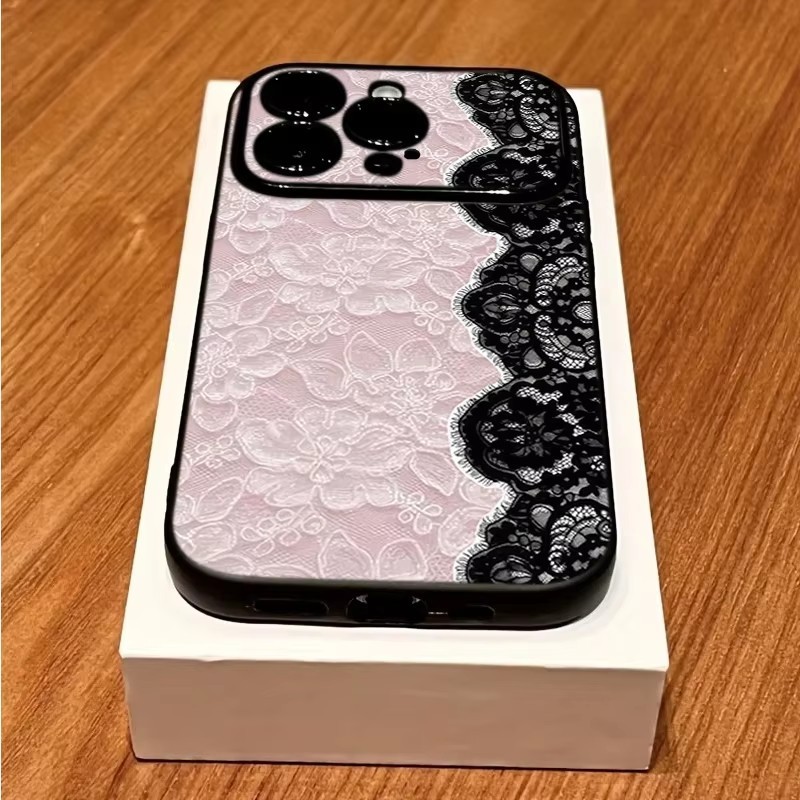 Chi Tiết Ren Hoa Ốp Lưng Điện Thoại iPhone 17 16 15 14 13 12 11 Pro Max XS X XR 16 15Plus Vỏ Silicon Mềm Chống Sốc