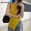 AN.MART Mùa Hè Mới Thiết Kế Thời Trang Dệt Kim Camisole Top Slit Slim Fit Top Nữ VN