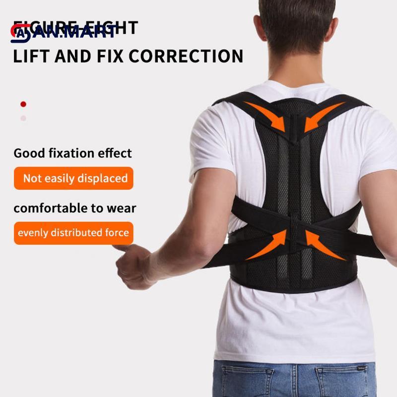 AN.MART Tư Thế Corrector Đai Có Thể Điều Chỉnh Thấp Ba Hỗ Trợ Cho Nam Nữ Nẹp Vai Mềm Nhẹ Chất Liệu Cho Thời Gian Ngồi Dài VN