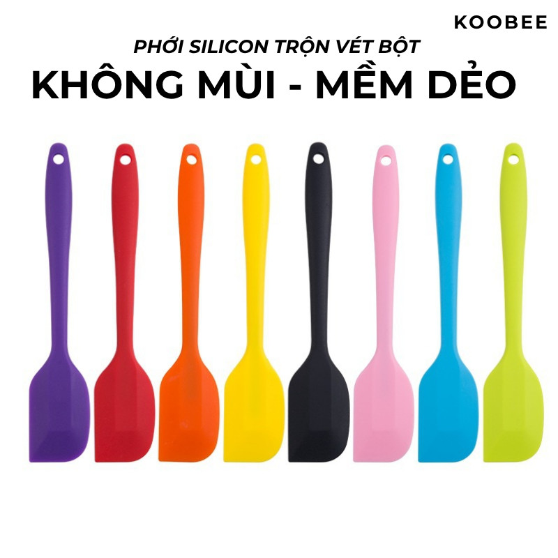 Phới Trộn Bột Silicon KOOBEE Nguyên Khối – Vét Kem, Quấy Cháo, Trộn Bột Làm Bánh Chịu Nhiệt Cao (PKB03)