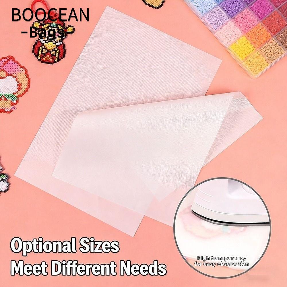 BOOCEAN 50 / 100 CÁI Giấy nướng hạt Perler, Phụ kiện đồ chơi Có thể tái sử dụng DIY Puzzle Bean Giấy ủi đặc biệt, Máy hỗ trợ ủi thủ công Giấy ép nhiệt thảm sắt