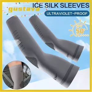 GUSTAVA 2 Cái Bảo vệ cánh tay thể thao nam, Tay áo chống nắng bằng lụa băng đàn hồi, Vỏ bọc tay làm mát khô nhanh thấm mồ hôi thoáng khí