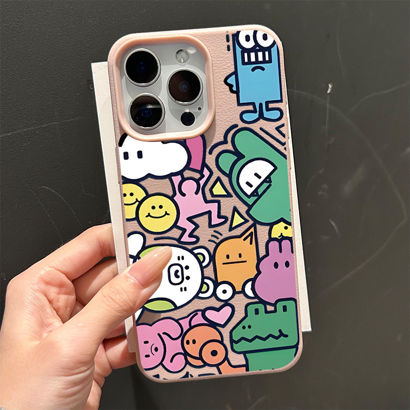 Ốp điện thoại cho iPhone 17 16 Pro Max 15 14 13 12 11 Hình vẽ nhân vật dễ thương