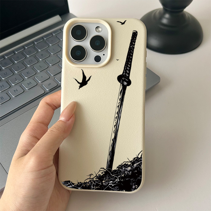 Ốp lưng cho iPhone 17 16 Pro Max 15 14 13 12 11 Samurai Sword Silhouette