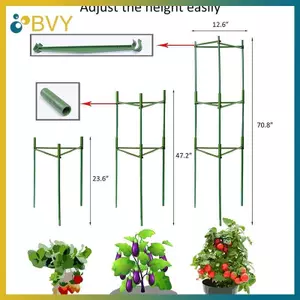 BVY DIY Plant Hỗ trợ khung trồng rau Cà chua Cột thép phủ nhựa 80 / 120 / 160cm Chiều cao 11mm Thi Plant cọc.