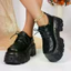 Mùa Xuân Phong Cách Mới Punk Dày Đế Dày Giày Da Nhỏ Retro Xe Tăng Đế Tối Đế Nền Tảng Giày Chụp Đường Phố Giày Kích Thước Lớn Phong Cách Gothic Giày Nữ