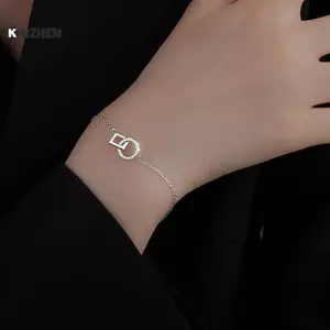 KUZHEN Thiết kế tối giản và độc đáo xen kẽ hình tròn và vuông cho nữ Xương đòn hình học tối giản và tối giản HOT