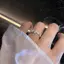 PNPIA- Nhẫn Bướm Thời Trang Sáng Bóng Pha Lê Zirconia Mở Nhẫn Có Thể Điều Chỉnh Ánh Sáng Sang Trọng Dây Đeo Tay Cho Nữ Bé Gái Jewlery