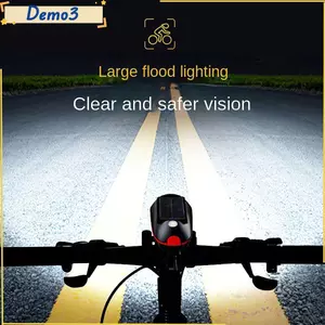 Đèn xe đạp leo núi, Đèn pha xe đạp sạc USB, Đèn pha xe đạp có thể sạc lại 250 Lumens chống nước với còi xe đạp Báo động còi xe đạp độ sáng cao để đi xe ngoài trời