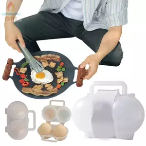 Hộp Bảo Quản Trứng GILL, Hộp Trứng Ngoài Trời Chống Sốc Hai Ngăn, Bảo Vệ Di Động Trong Suốt Chống Giọt Trứng Dã Ngoại