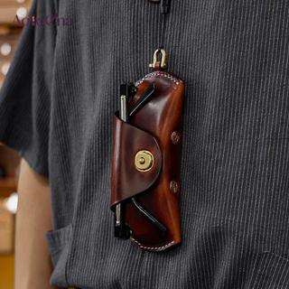 AqToCna Unisex Retro Treo Da PU Túi Kính Di Động Dây Treo Kính Mát Trường Hợp Đơn Giản Handmade Kính Bảo Quản Hộp AqToCna