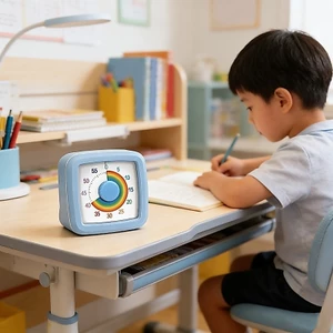 Cc Hẹn giờ thị giác đầy màu sắc để quản lý thời gian học tập cho trẻ em với thiết kế cầu vồng