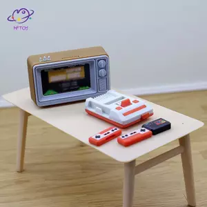 HFTOY 1 Cái 1 / 12 Nhà Búp Bê Mô Phỏng Thu Nhỏ Hoài Cổ TV Bảng Điều Khiển Trò Chơi Mô Hình Phòng Khách Cảnh Trang Trí Phụ Kiện Búp Bê Đồ Chơi ~