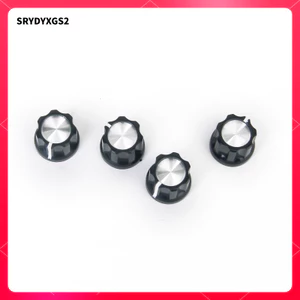 4 Đàn Guitar Đen Điều Khiển Âm Lượng Núm Xoay 15mm Top 6mm Dia. Chèn trục