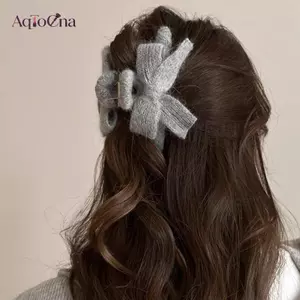AqToCna Dệt Kim Nơ Vuốt Tóc Kẹp Chất Lượng Cao Handmade Dệt Sang Trọng Tóc Cua Cá Mập Kẹp Thu Đông Phụ Kiện Tóc AqToCna