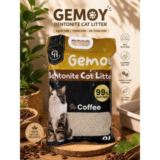 [Combo 3 Bao 11kg] Cát Mèo GEMOY Bentonite 9L 3.5kg Ít Bụi 99% Vón Cục Nhanh Khử Mùi - Wanna Pet