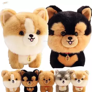 ZENZON Adorbale Furry Plush Corgi Dog, Búp bê nhồi bông sang trọng Đồ chơi nhồi bông cho chó lông tơ, Phim hoạt hình dễ thương Shiba Inu Soft Fluffy Puppy Soft Doll Girl