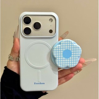 Ốp điện thoại giá đỡ từ tính hình hoa kẻ sọc màu trơn tiên tiến Thích hợp cho iPhone 17 Pro Max 16 15 Pro Max Bảo vệ Camera chống sốc Ốp lưng cứng chống rơi