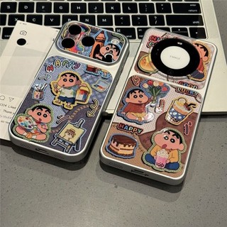 Dễ Thương Ăn Và Vẽ Crayon Shin Chan Điện Thoại Trường Hợp Cho iPhone 17 16 15 14 13 12 11 Pro Max 16 15 14 Plus