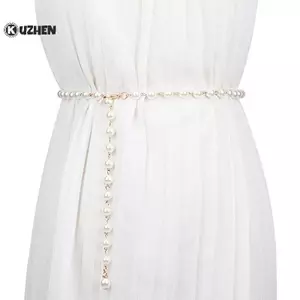 KUZHEN Nữ Thắt Lưng Thời Trang Sang Trọng Thiết Kế Thắt Lưng Ngọc Trai Dây Thắt Lưng Trắng Dây Chuyền Ngọc Trai Phù Hợp Với Dây Dành Cho Nữ HOT