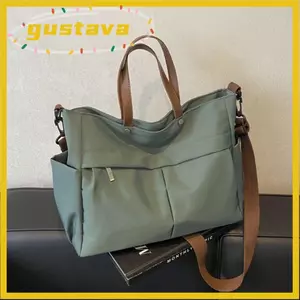 Túi đeo vai nữ GUSTAVA, Túi đeo chéo Nylon hai túi, Màu trơn sành điệu Dung tích lớn Phong cách thường ngày Túi xách văn phòng