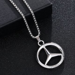 Hip Hop Vòng Cổ Logo Xe Hơi Rỗng Mặt Dây Chuyền Mặt Dây Chuyền Trang Sức Đường Phố Dài Mercedes-Benz Vòng Cổ 26.6.8