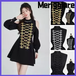 MERIGGIARE May trên miếng vá, Nút đính quần áo thủ công cỡ lớn, Miếng dán trang trí lụa vàng thời trang tăng cường may mặc