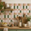 FANIELLAPOWELL 10 Miếng Dán Gạch Vinyl, PVC DIY Peel & Stick Backsplash Panel, Miếng Dán Tường Màu Hồng & Xanh Chống Mài Mòn Trang Trí Nhà