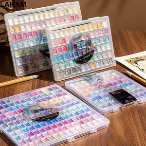 Sơn màu nước nguyên khối LAKAM Pearlescent, Bộ dụng cụ vẽ tranh DIY Bộ màu nước, Quà tặng 12 / 24 / 35 / 48Color Bộ sơn màu nước kim loại đa chức năng