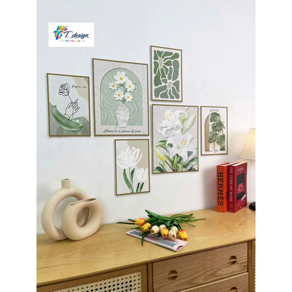 SET 6 Tranh Dán Tường Nhiều Mẫu Hiện Đại, Dễ Thương , Decor Phòng Khách, Phòng Ngủ, Spa, Phòng Nail, Mi - T.Design