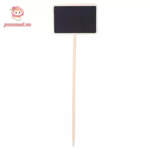 PWSSEND 20 CÁI Bảng tin, Bảng phấn hình chữ nhật Nhãn thực vật có thể tái sử dụng, Thanh tròn dài bằng gỗ bền Bảng phấn Mini cầm tay Dấu hiệu cây ươm và chậu cây