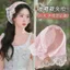Tian Xiwei Cùng Phong Cách Ren Xanh Băng Đô Phong Cách Khăn Trùm Đầu Phong Cách Mục Vụ Trẻ Em Đầu Tam Giác Khăn Bên Biển Kỳ Nghỉ Chụp Ảnh