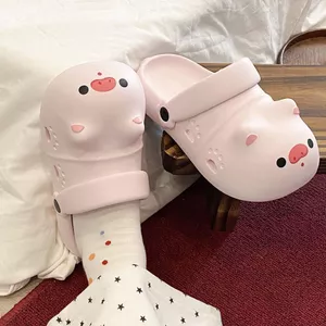 Mềm Mại Dễ Thương Piggy EVA Baotou Dép Nhẹ Chống Mài Mòn Lỗ Giày Nữ Mùa Hè Ngoài Mặc Dép Đi Biển