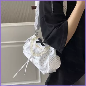 SQ11 2026 Túi đeo vai thông thường chấm bi Túi Tote đi lại đa năng dung tích lớn đa năng
