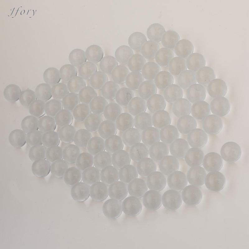 Jfory 100 Viên bi thủy tinh trong suốt tròn trong suốt để làm đầy bình trang trí bể cá