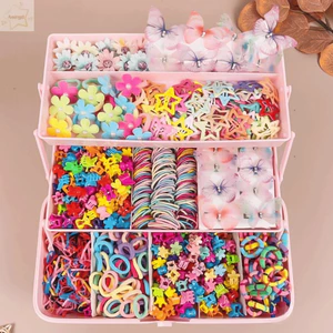 Bộ kẹp tóc AWNGD, Băng đô đàn hồi Bộ phụ kiện tóc cho bé gái, Nơ nhẹ Barrettes Bé gái mặc hàng ngày
